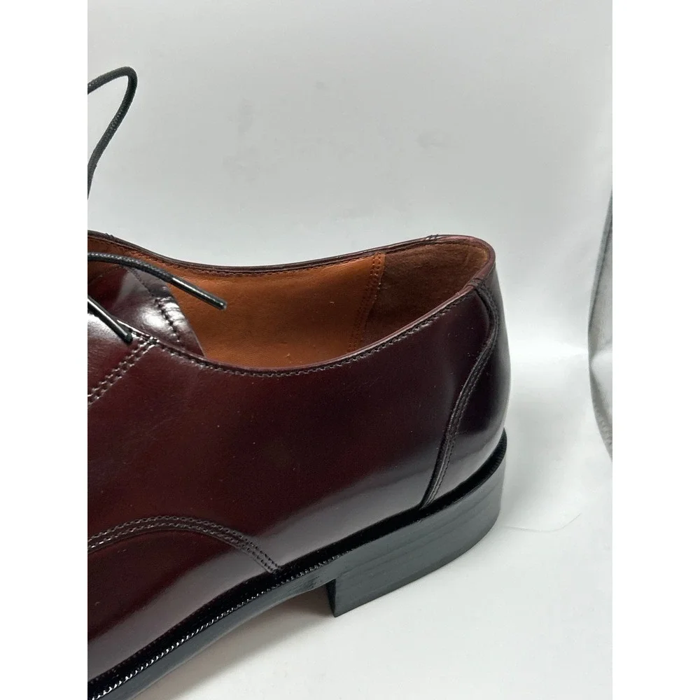Bostonian Derby Shoes Mens 10 Burgundy Leather Plain Toe Dress Shoes